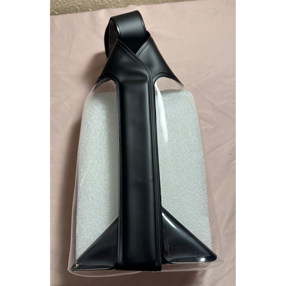 Clear PVC Matte Black Vinyl Handbag Minimalist Geometric Transparent Tote Bag